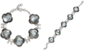 Macy's Mother-of-Pearl Clover Link Bracelet in Sterling Silver